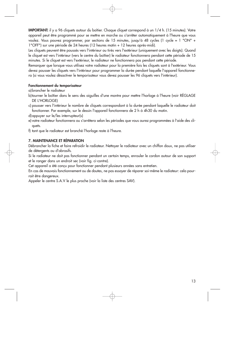 DeLonghi DR18TG User Manual | Page 13 / 24