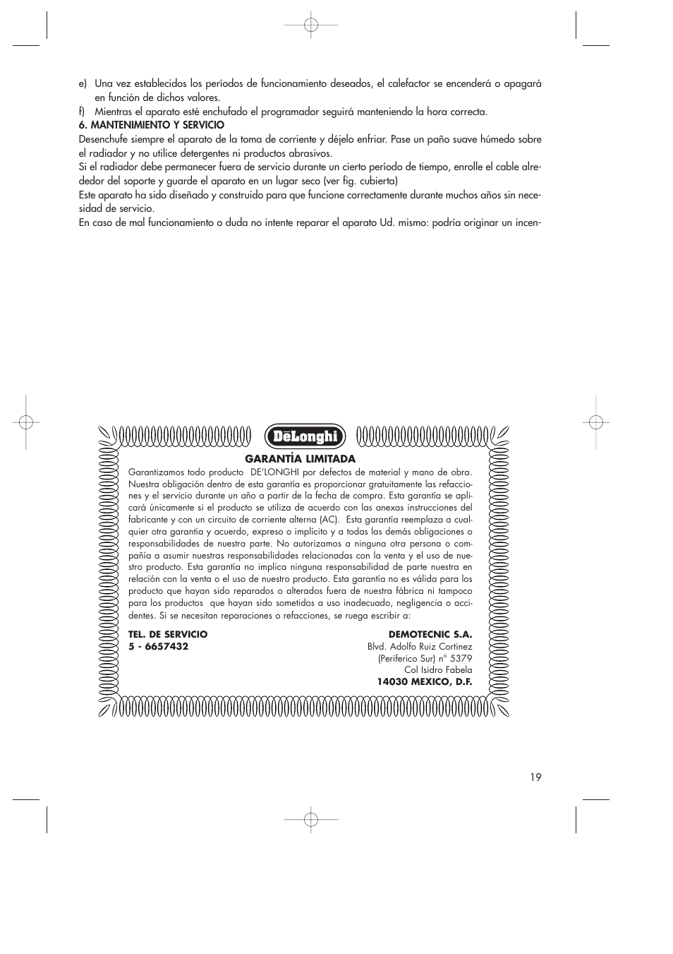 DeLonghi DR18TG User Manual | Page 19 / 24