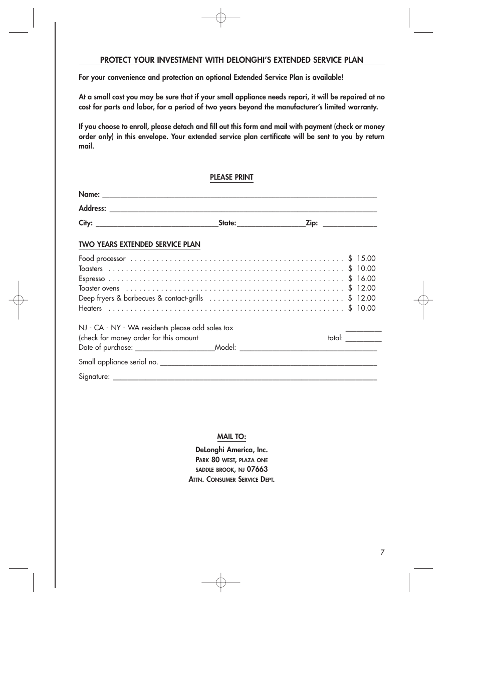 DeLonghi DR18TG User Manual | Page 7 / 24