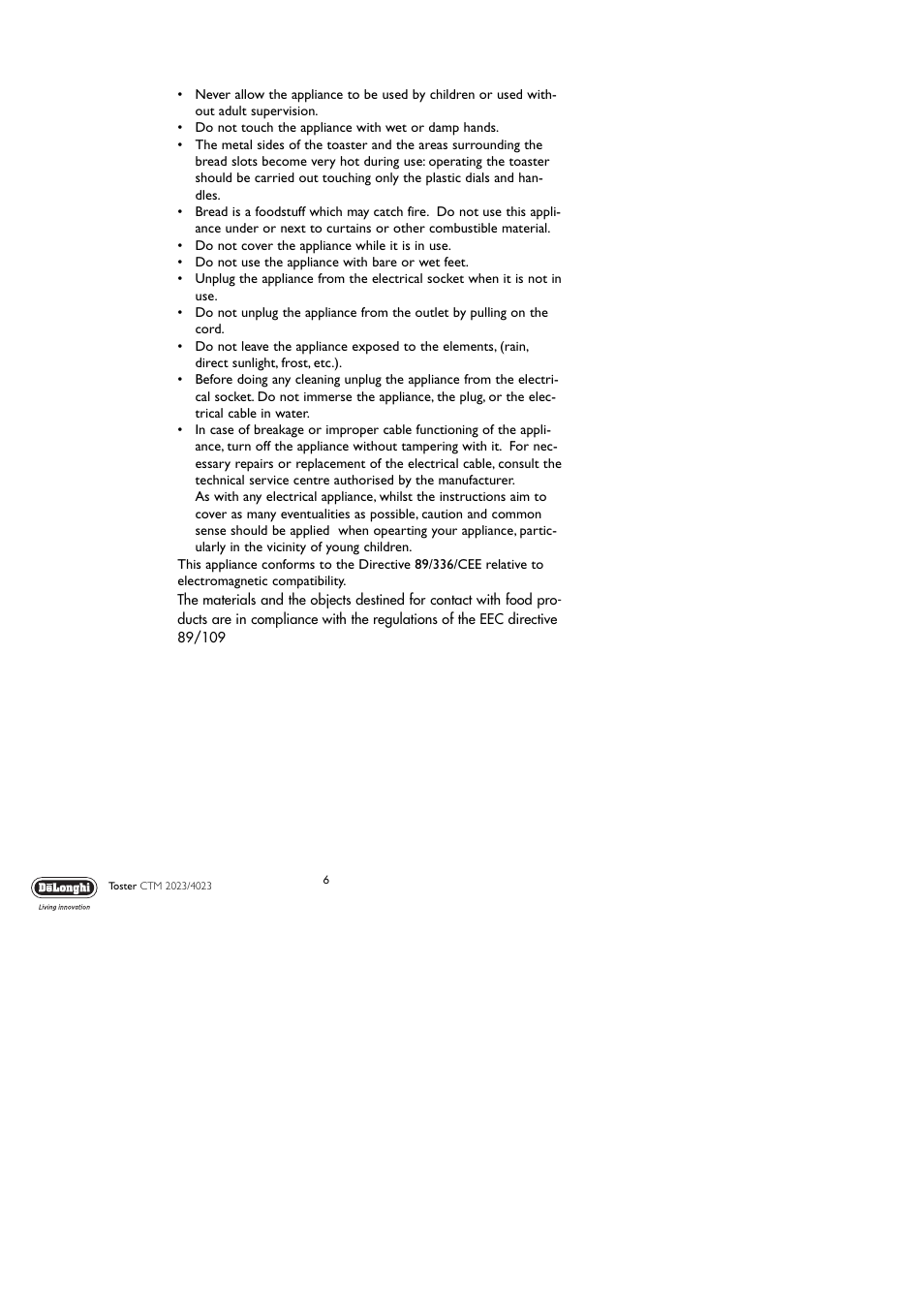 DeLonghi CTM 2023 User Manual | Page 6 / 8