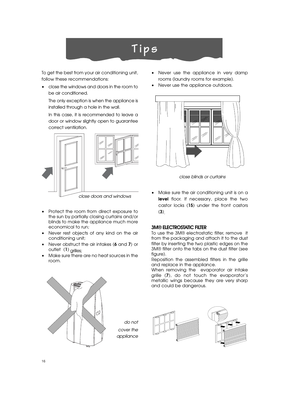 T i p s | DeLonghi PINGUINO PAC T110P User Manual | Page 16 / 19