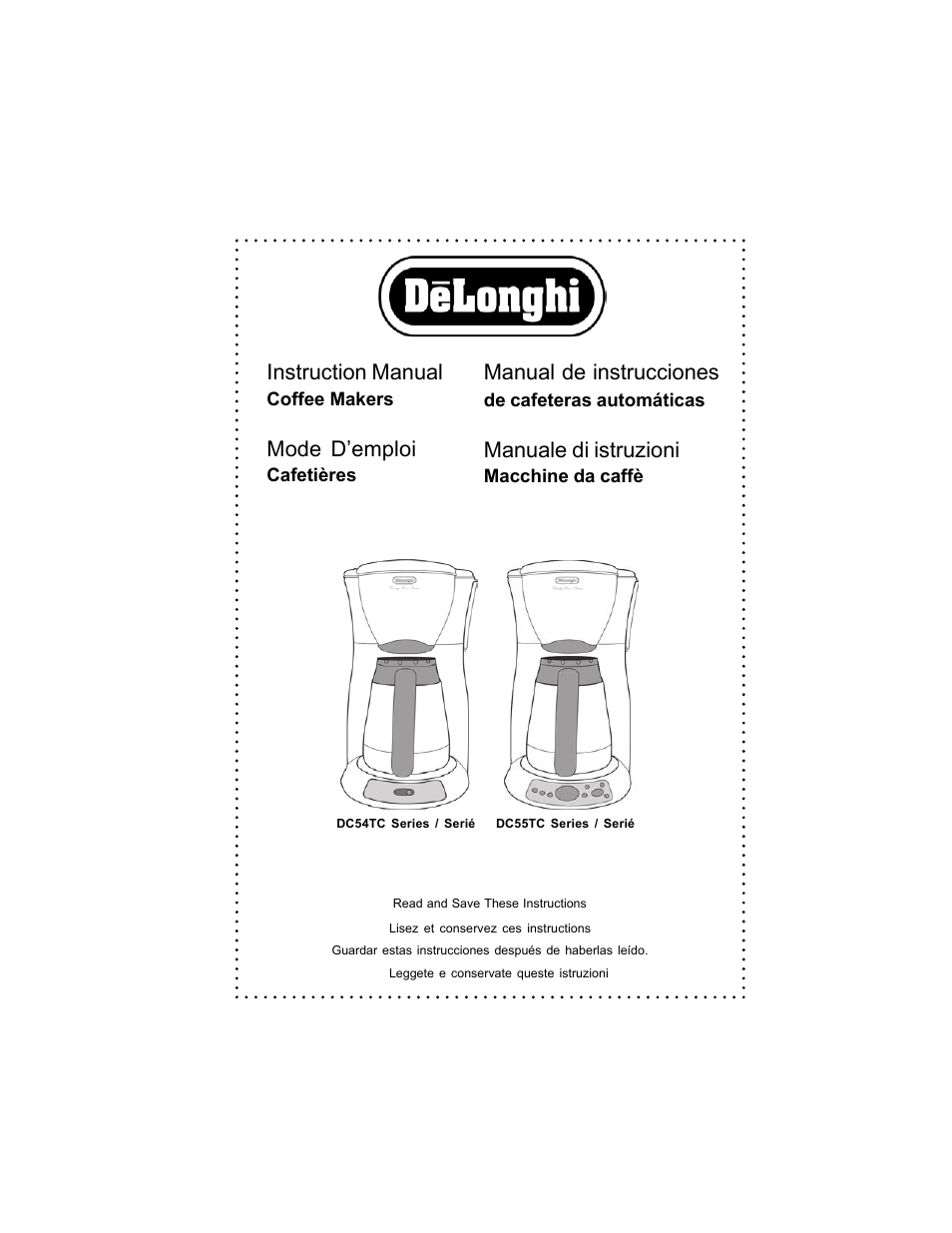 DeLonghi DC54TC Series User Manual | 50 pages