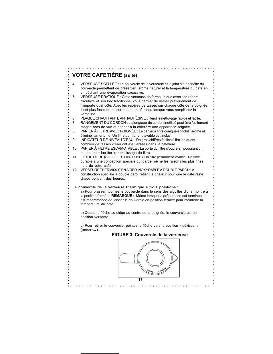 Votre cafetière | DeLonghi DC54TC Series User Manual | Page 17 / 50