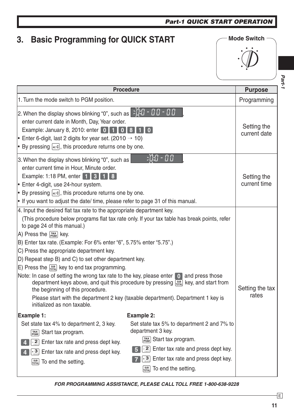 Basic programming for quick start | Casio PCR-272 Manual User Manual | Page 11 / 46