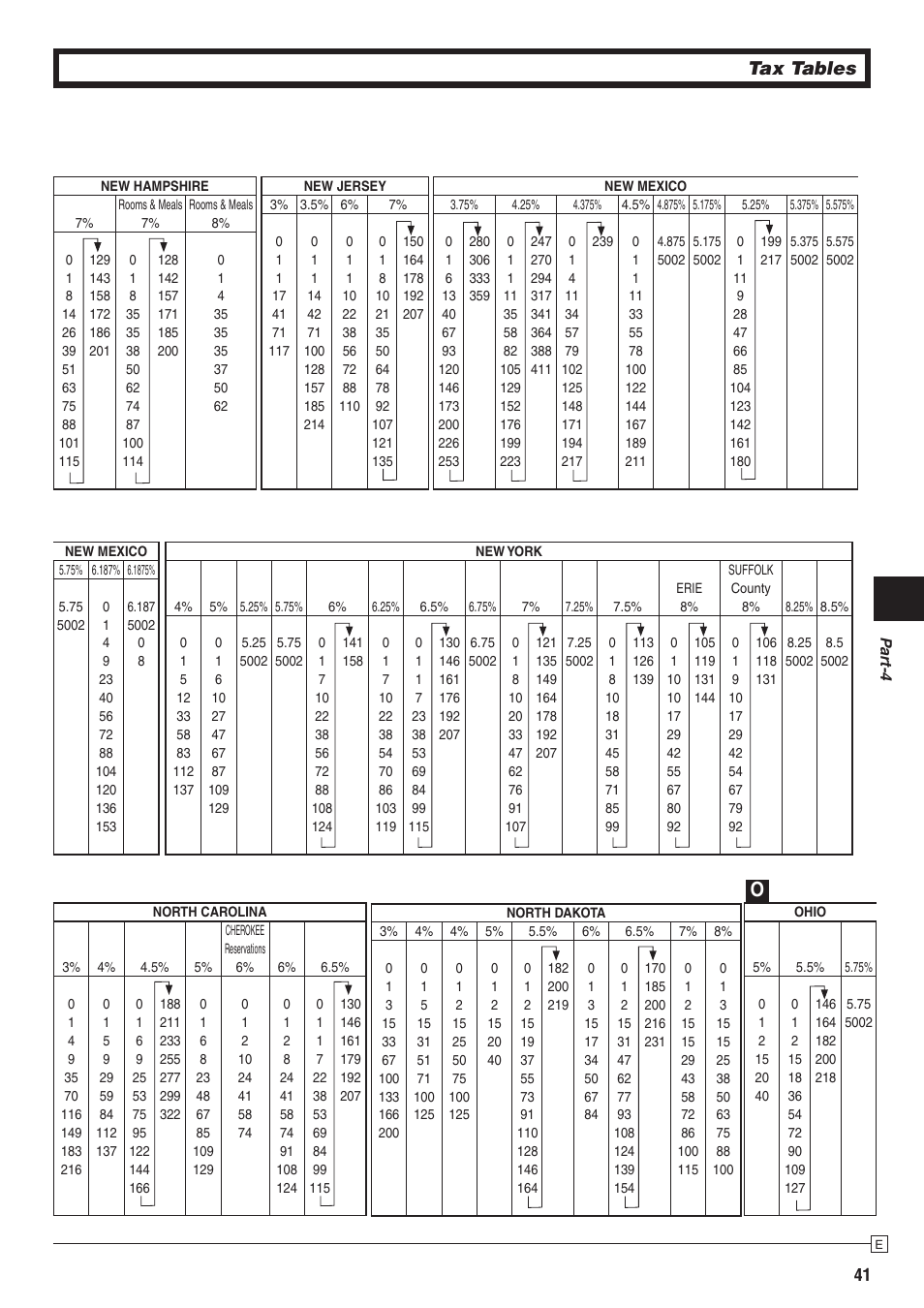 Tax tables | Casio PCR-272 Manual User Manual | Page 41 / 46