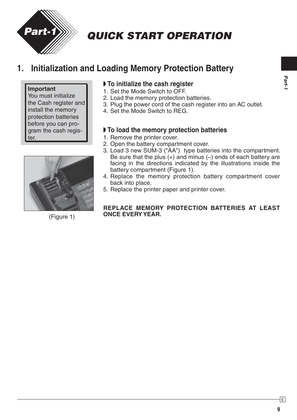 Quick start operation part-1 | Casio PCR-272 Manual User Manual | Page 9 / 46