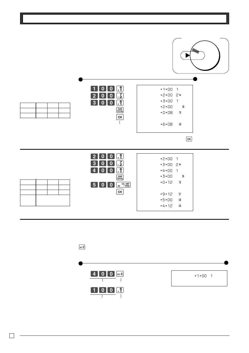 5 charge sales, 6 split cash/ charge sales, 7 corrections | 7-1 before you press a department key | Casio PCR-262 User Manual | Page 18 / 44