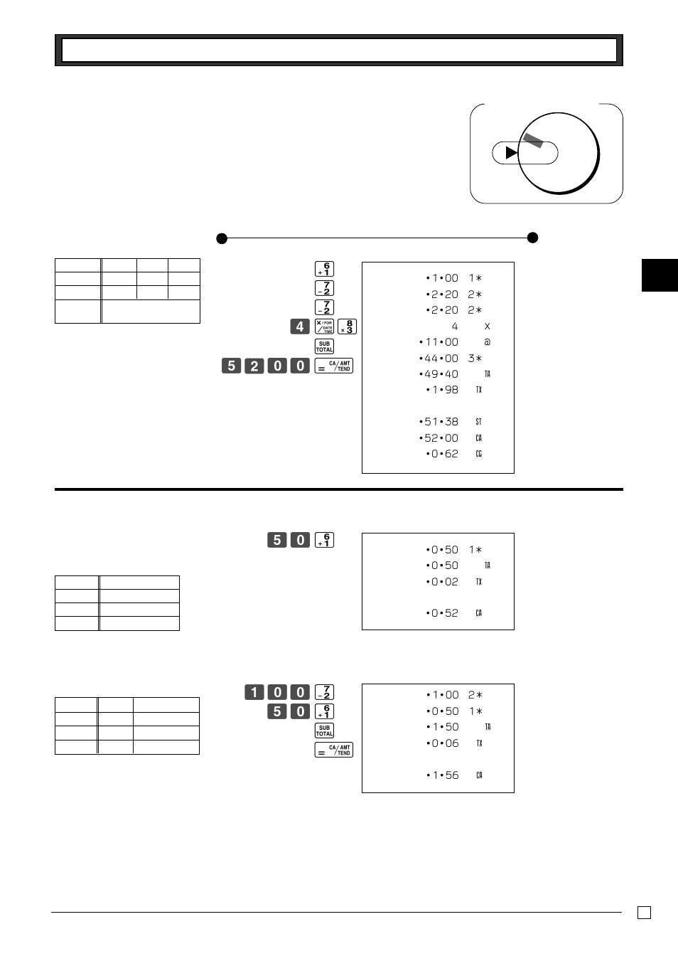 Various operations, 1 registration using preset price for departments, 2 single-item sales | Casio PCR-262 User Manual | Page 31 / 44