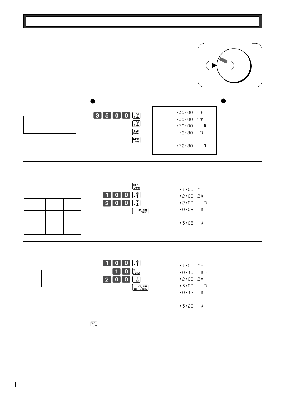 3 check sales, 4 change the tax status, 5 manual tax | Casio PCR-262 User Manual | Page 32 / 44