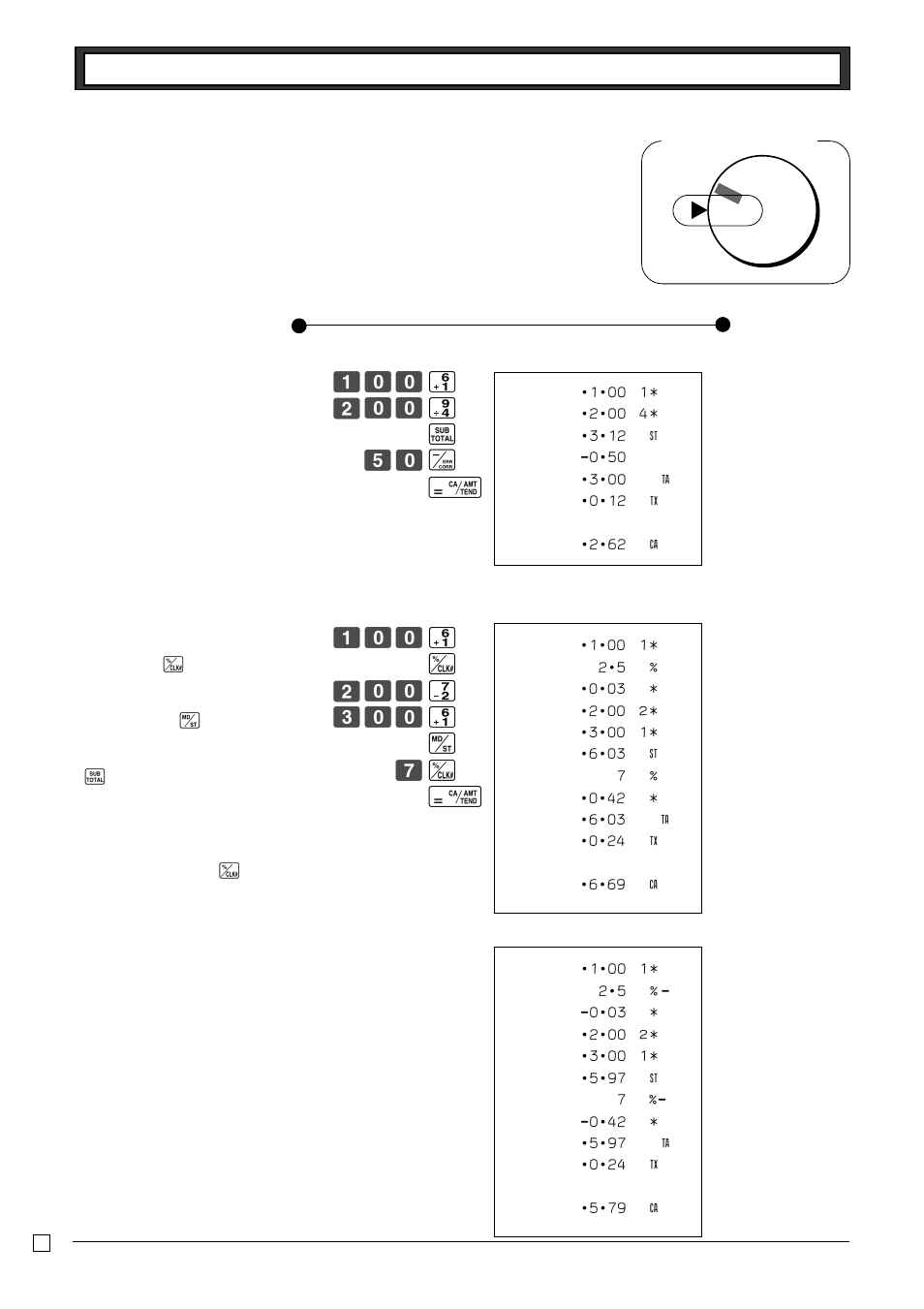 Z?? g x?? f k b? g p z?? g : x?? s c?? g b m : p, 11-6 premium/ discount, 11-5 reduction on subtotal | Casio PCR-262 User Manual | Page 36 / 44