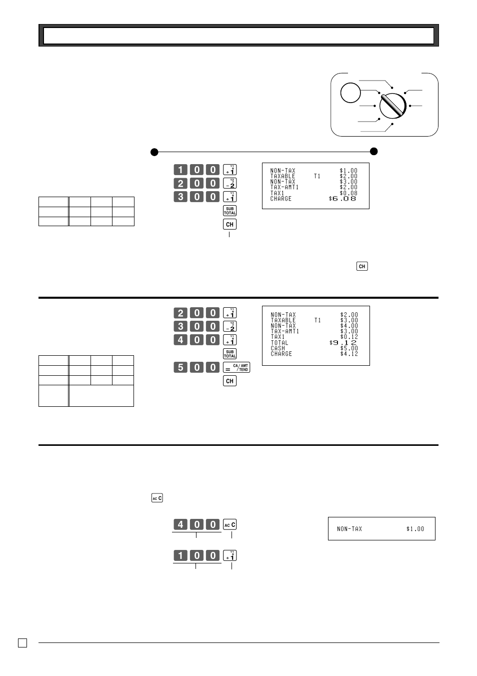 5 charge sales, 6 split cash/ charge sales, 7 corrections | 7-1 before you press a department key | Casio PCR-T265 User Manual | Page 14 / 40