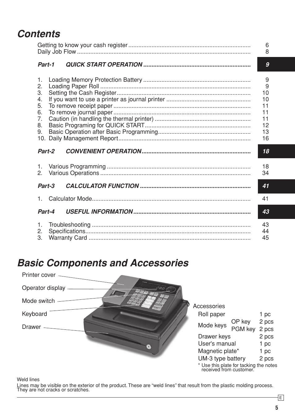 Casio PCR-T280 User Manual | Page 5 / 46