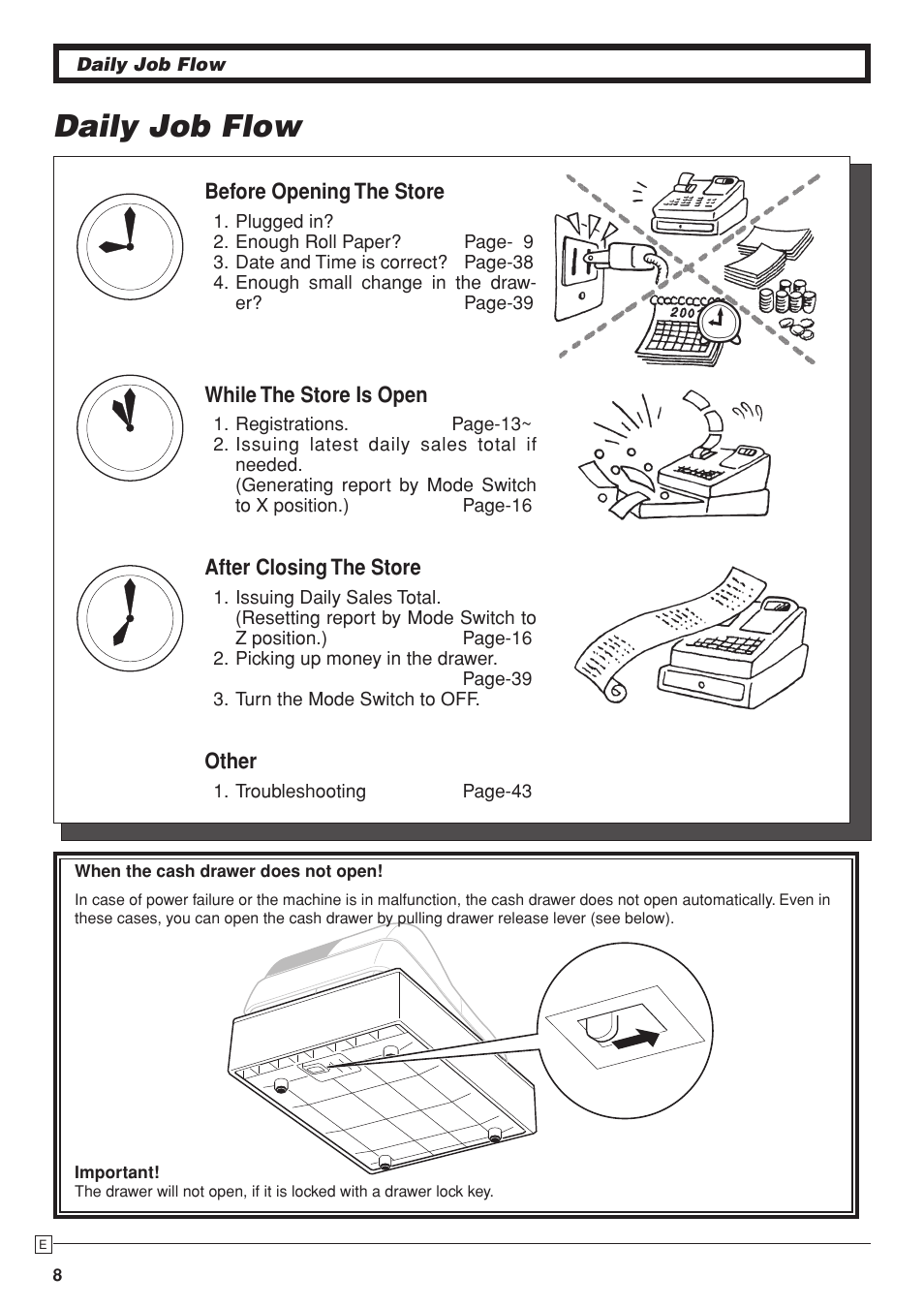 Daily job flow | Casio PCR-T280 User Manual | Page 8 / 46