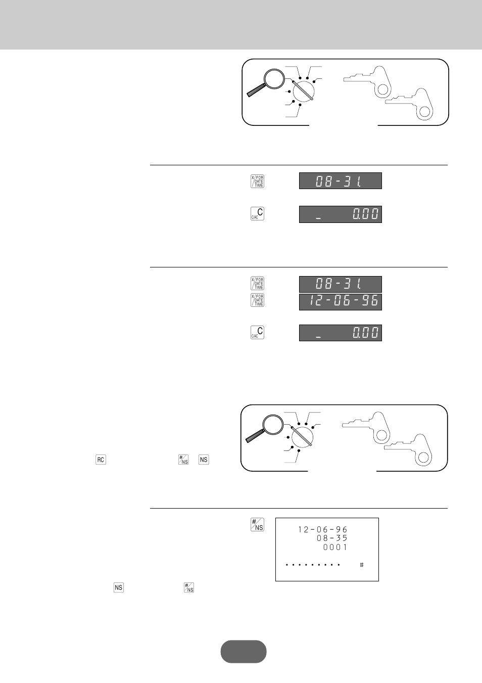 Basic operations and setups, Preparing coins for change, Displaying the time and date | Casio PCR-360 User Manual | Page 30 / 88