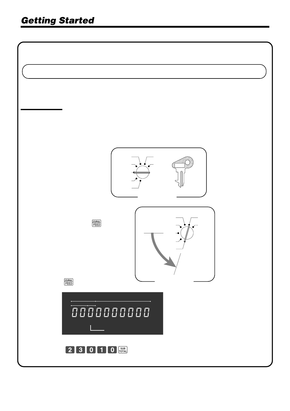 Machine initialization and program auto loading, Getting started, Machine initialization | Casio PCR-1000 User Manual | Page 12 / 96