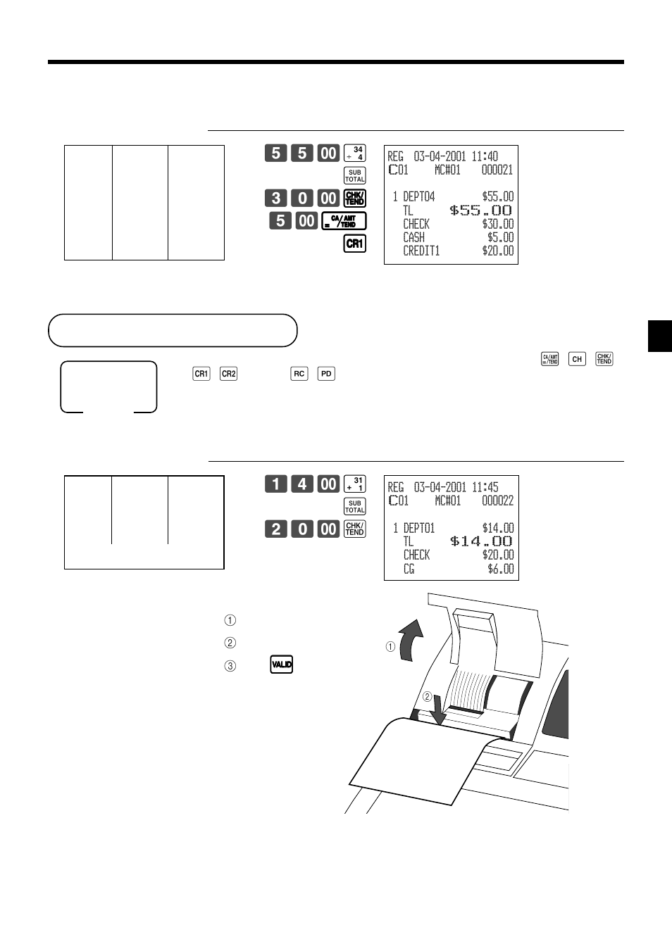 Validation printing | Casio PCR-1000 User Manual | Page 41 / 96