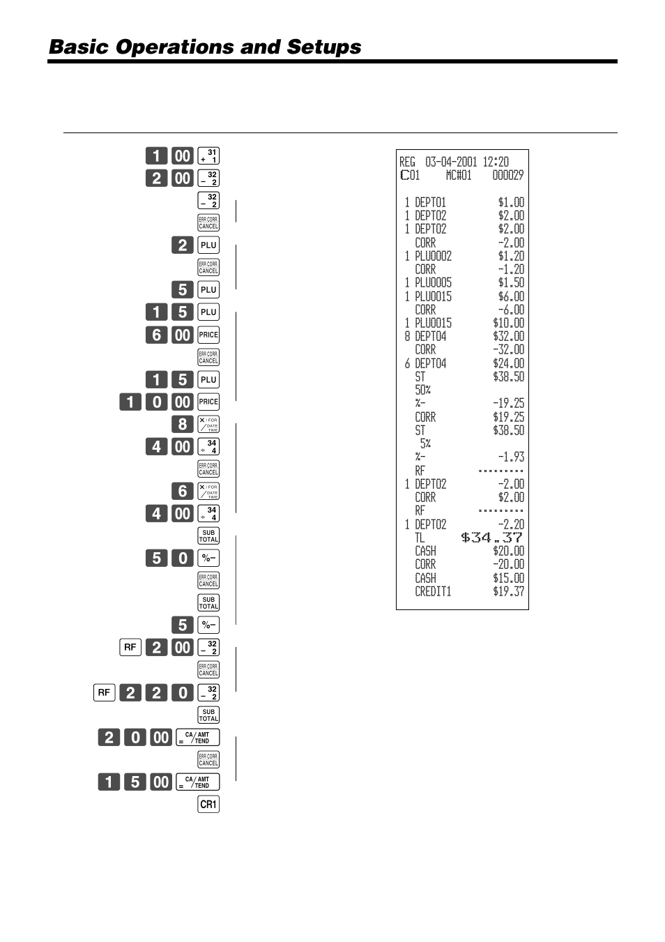 Basic operations and setups | Casio PCR-1000 User Manual | Page 46 / 96