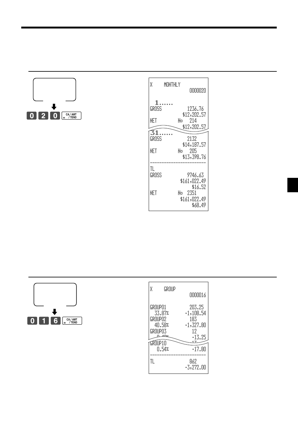 Advanced operations and setups, 020 f, 016 f | Casio PCR-1000 User Manual | Page 81 / 96