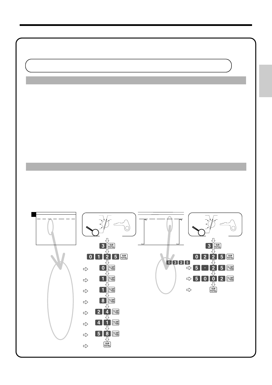 Programming automatic tax calculation, Getting started, Programming for the u.s. tax tables procedure | Programming procedure, Tax table programming, 0125 s, 24 a, 41 a, 58 a, 0225 s | Casio PCR-365A User Manual | Page 13 / 98