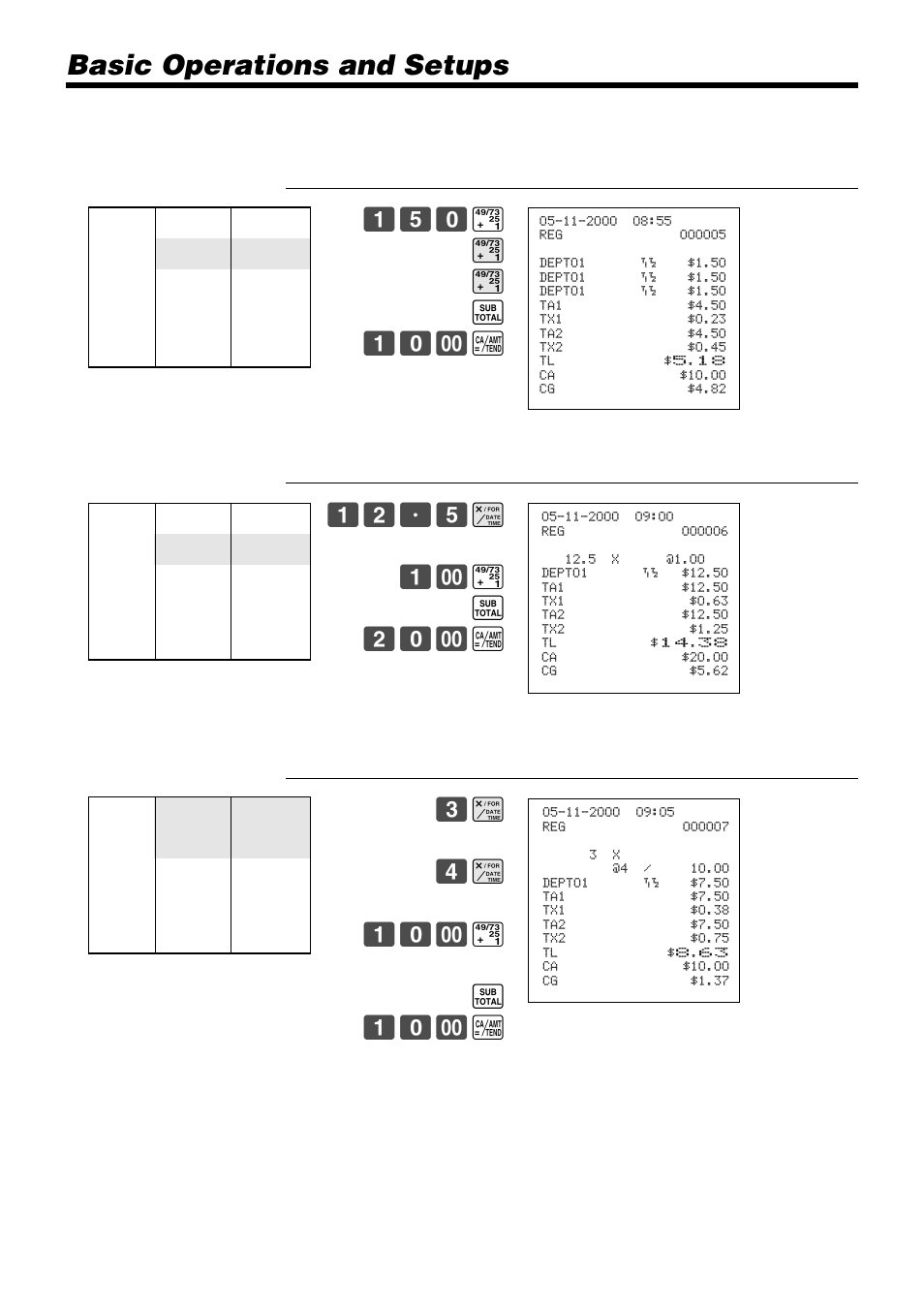 Basic operations and setups | Casio PCR-365A User Manual | Page 28 / 98