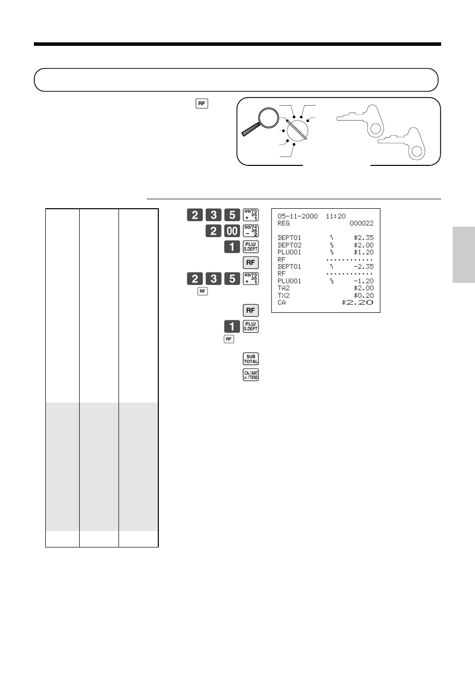 Registering returned goods in the reg mode, Basic operations and setups | Casio PCR-365A User Manual | Page 41 / 98