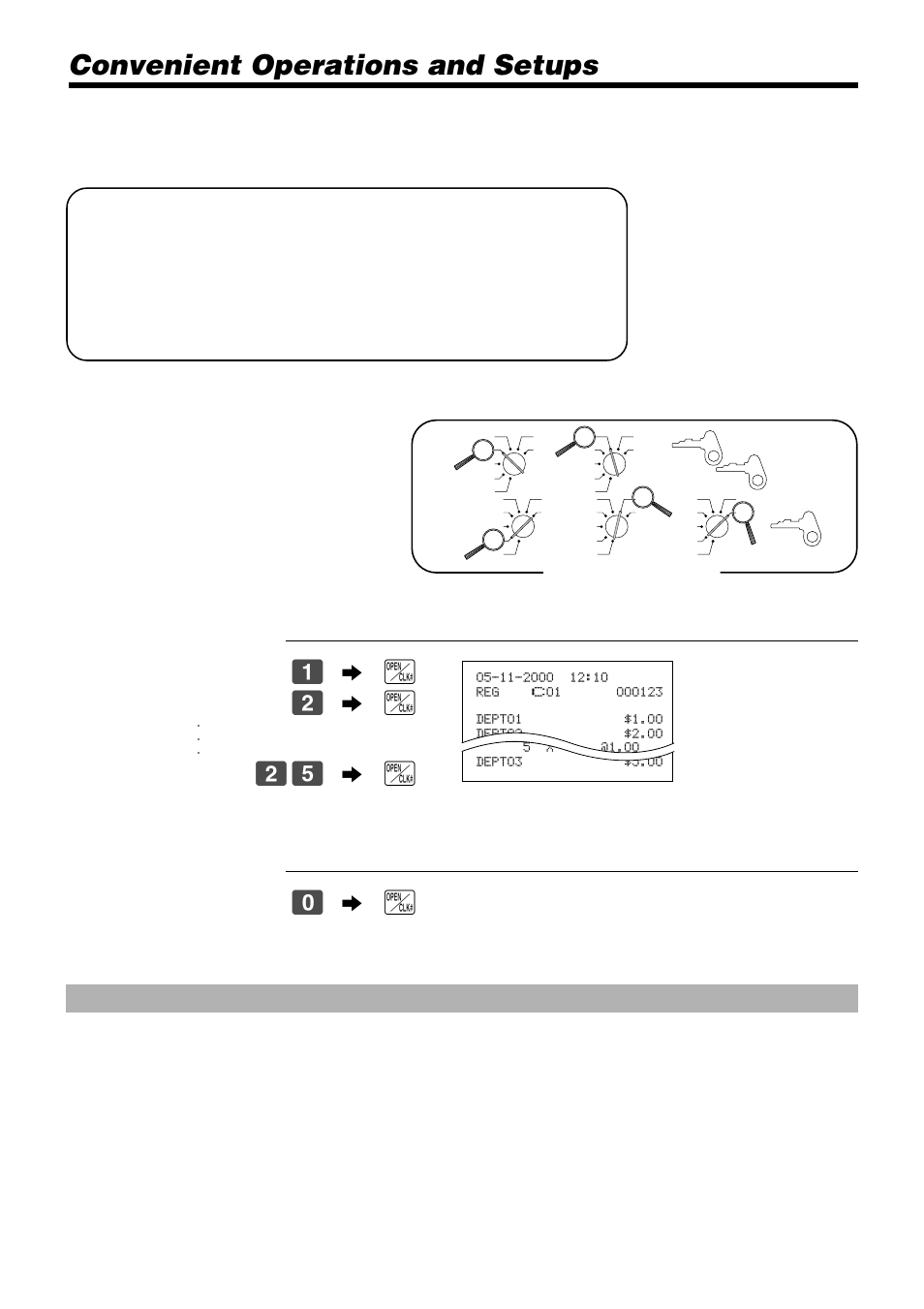 Convenient operations and setups, About the clerk control function, Mode switch | Signing clerk 2 on, Signing clerk 25 on, Clerk sign off operation signing clerk off | Casio PCR-365A User Manual | Page 48 / 98