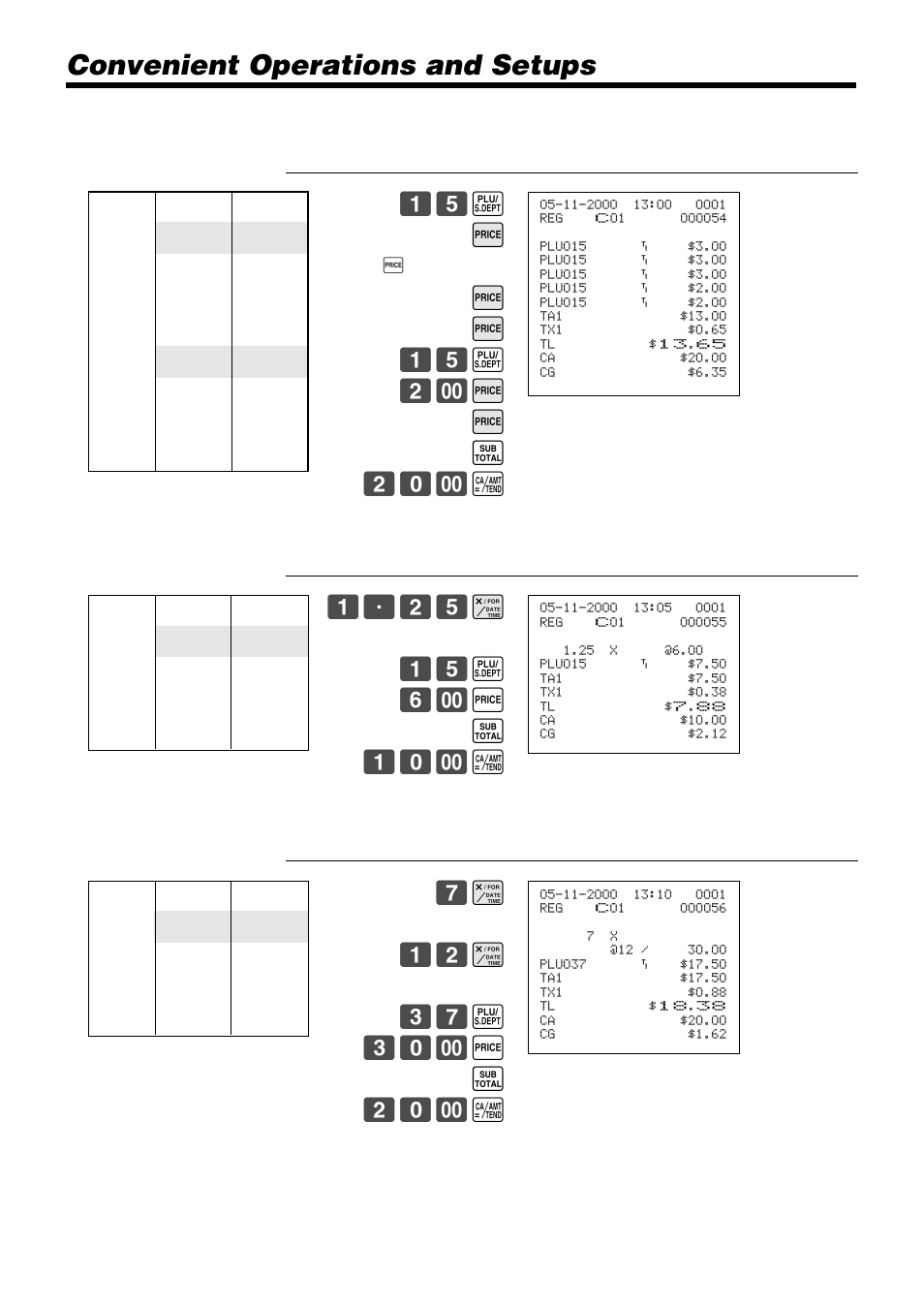 Convenient operations and setups | Casio PCR-365A User Manual | Page 68 / 98