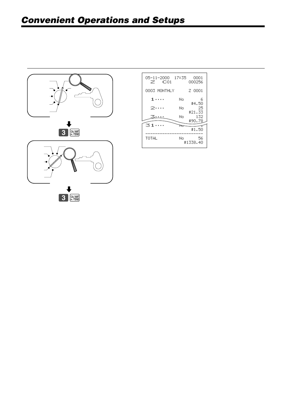 Convenient operations and setups, Read reset | Casio PCR-365A User Manual | Page 82 / 98