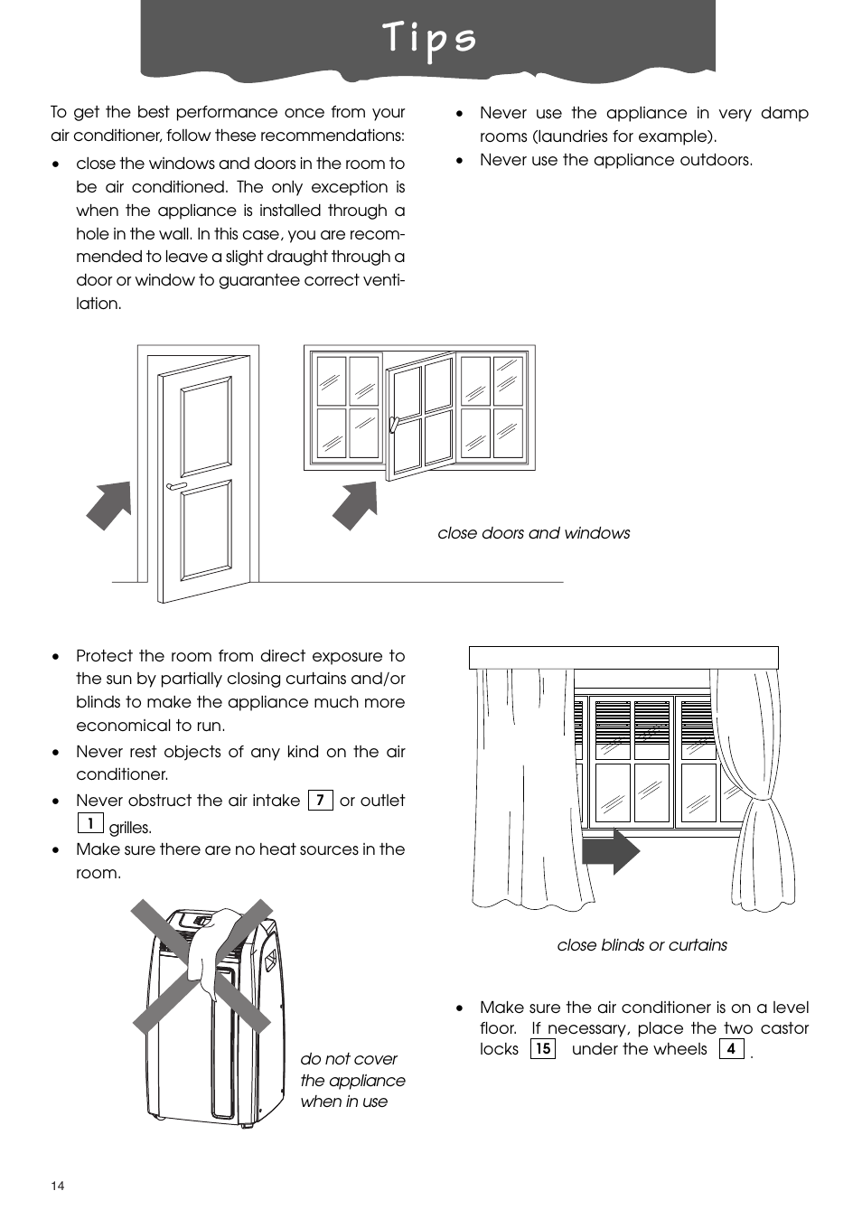 T i p s | DeLonghi PACA110-A120E User Manual | Page 14 / 18