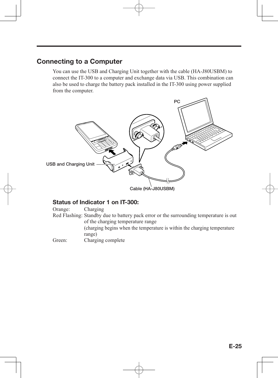 Connecting to a computer | Casio IT-300 User Manual | Page 27 / 52