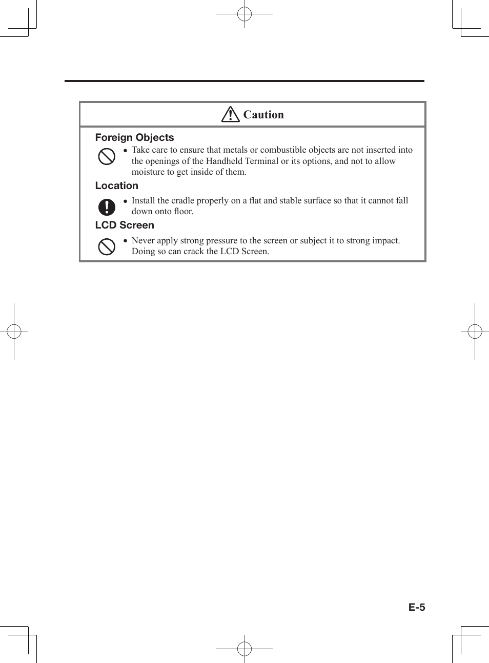 Caution | Casio IT-300 User Manual | Page 7 / 52