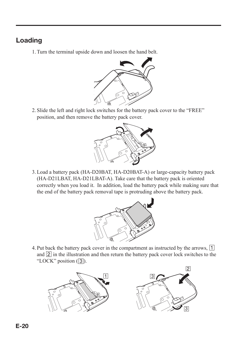 Loading, E-20 | Casio IT-800 User Manual | Page 21 / 73