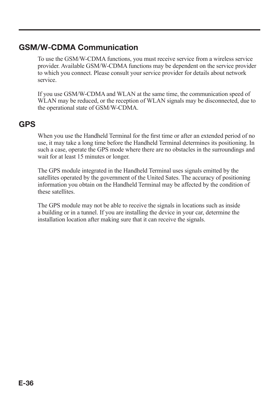 Gsm/w-cdma communication | Casio IT-800 User Manual | Page 37 / 73