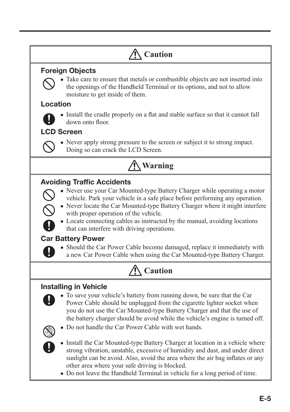 Caution, Warning | Casio IT-800 User Manual | Page 6 / 73