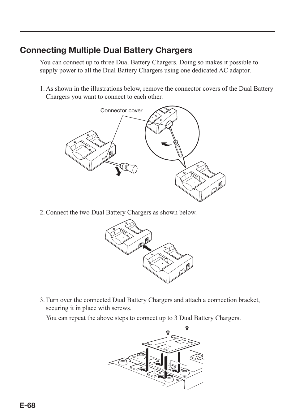 Connecting multiple dual battery chargers | Casio IT-800 User Manual | Page 69 / 73