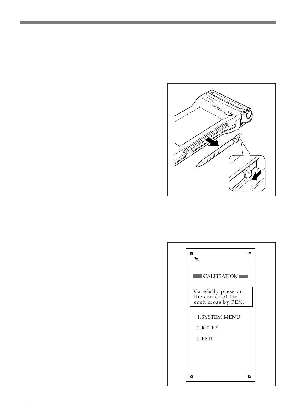 Touch key panel, Using the touch panel stylus, To calibrate the touch panel | E-24 | Casio IT-2000D33E User Manual | Page 23 / 56