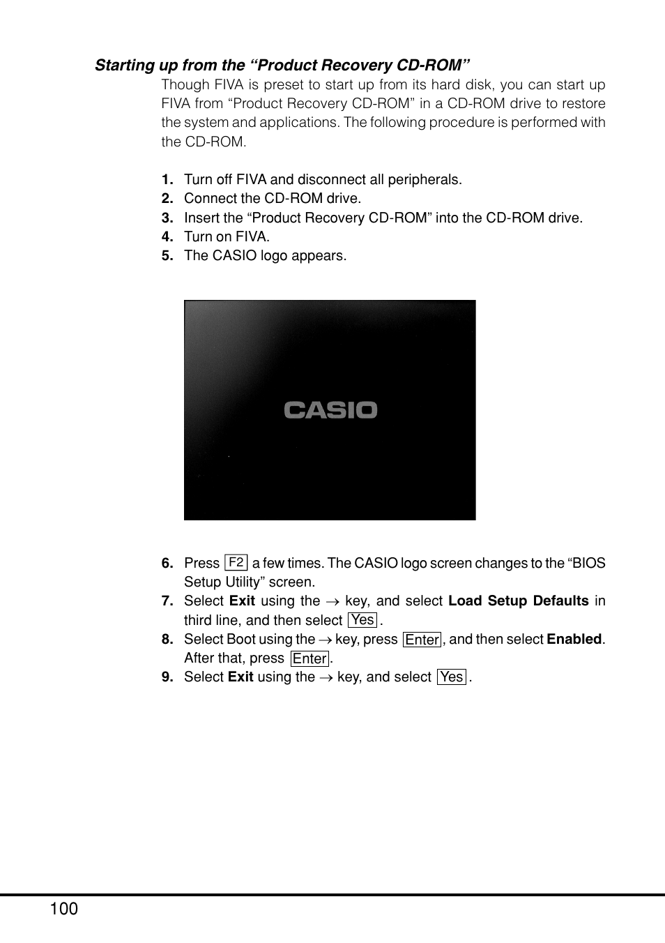 Starting up from the “product recovery cd-rom | Casio MPC-205E User Manual | Page 102 / 145