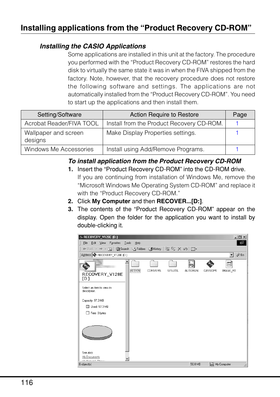 Installing the casio applications | Casio MPC-205E User Manual | Page 118 / 145