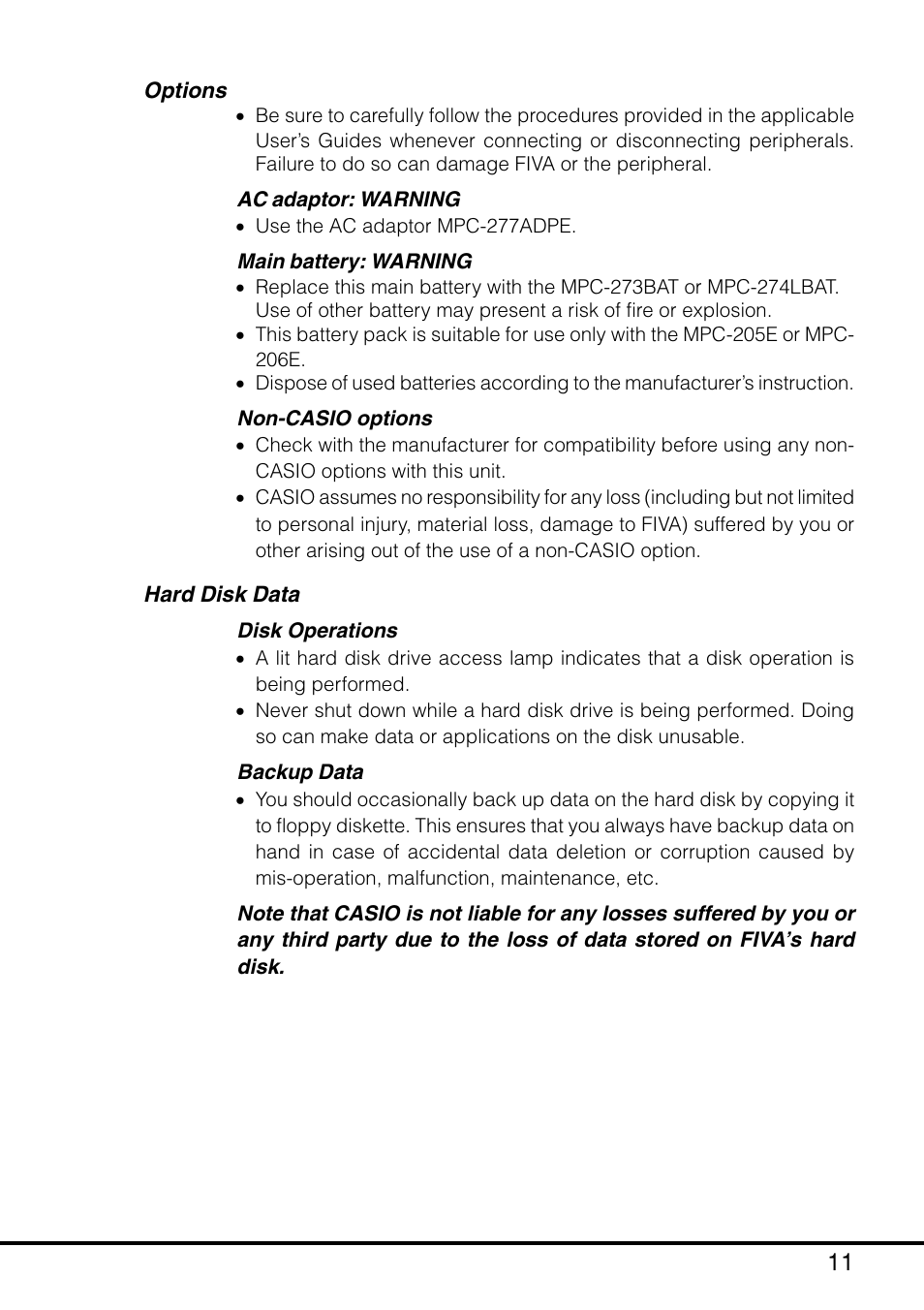 Casio MPC-205E User Manual | Page 13 / 145