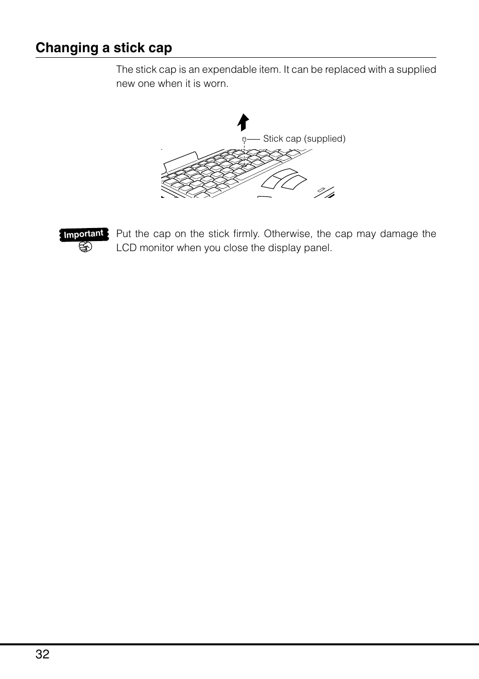 Changing a stick cap | Casio MPC-205E User Manual | Page 34 / 145