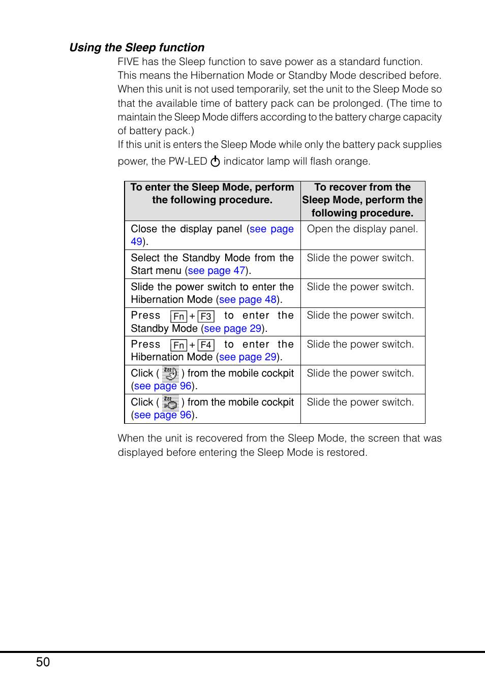 Using the sleep function | Casio MPC-205E User Manual | Page 52 / 145