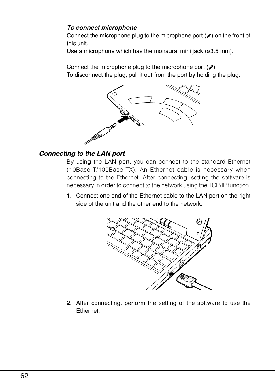 Connecting to the lan port | Casio MPC-205E User Manual | Page 64 / 145
