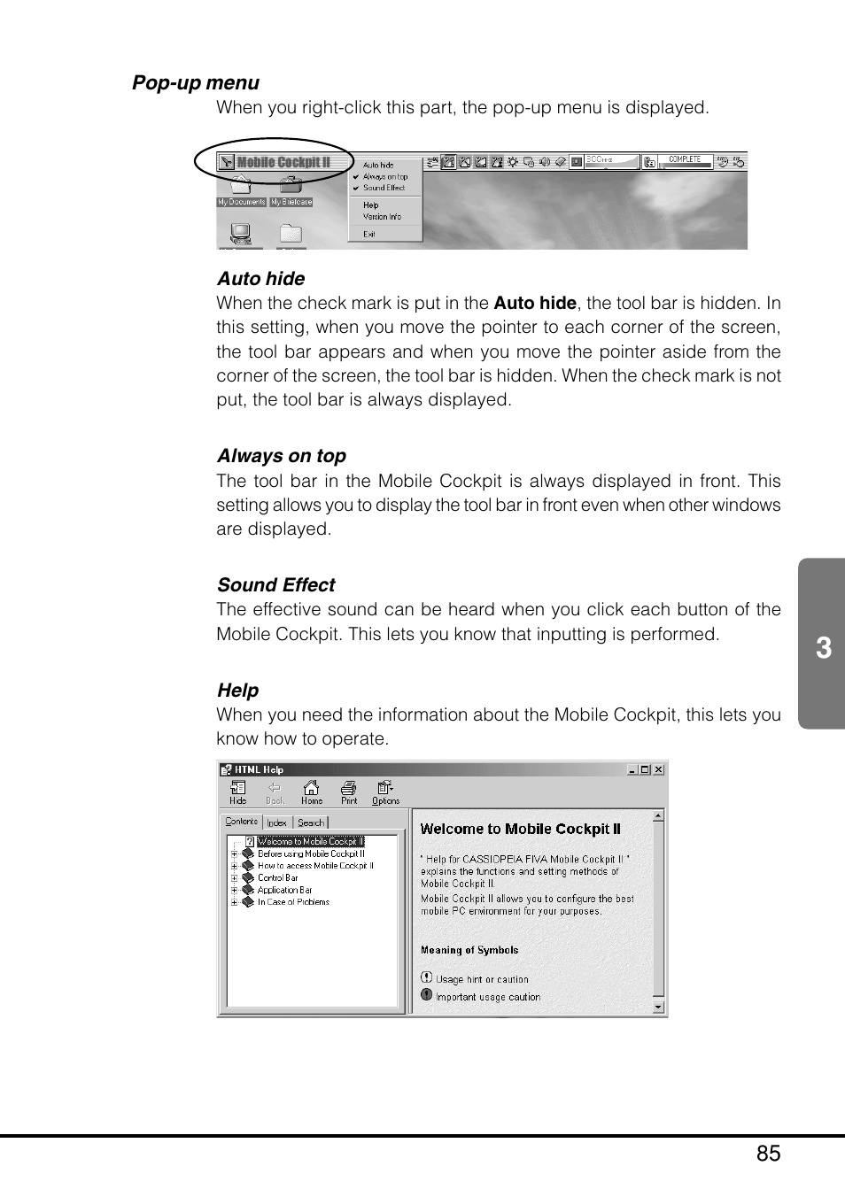 Pop-up menu | Casio MPC-205E User Manual | Page 87 / 145