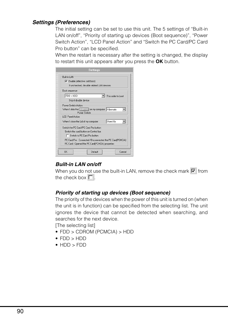 Settings (preferences) | Casio MPC-205E User Manual | Page 92 / 145