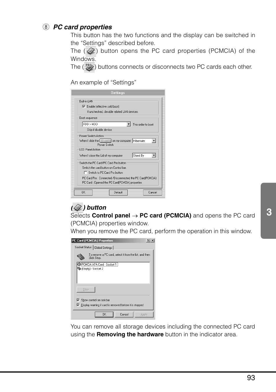 I pc card properties | Casio MPC-205E User Manual | Page 95 / 145