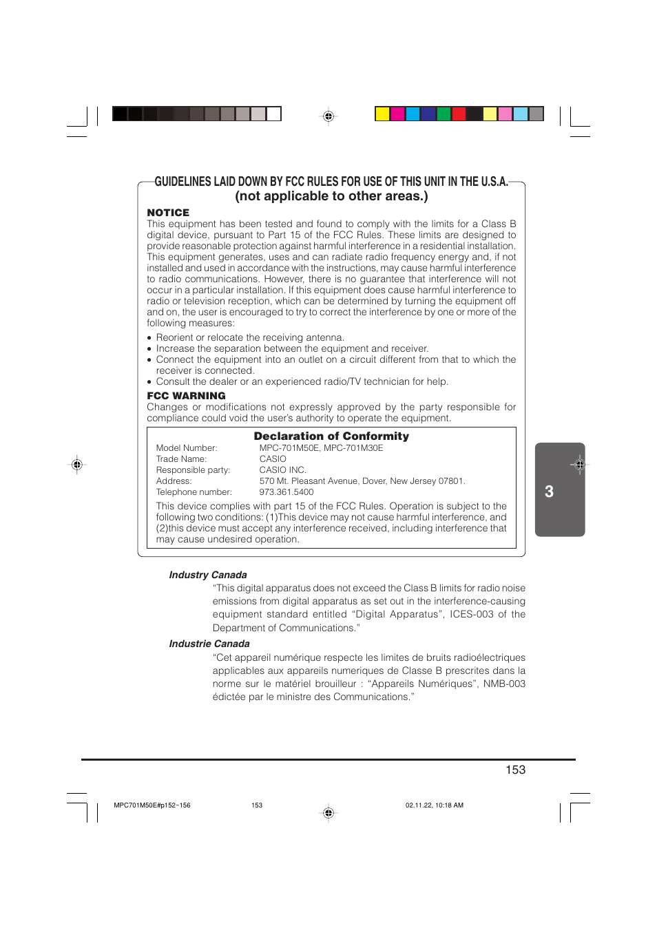 Casio MPC-701 User Manual | Page 155 / 160