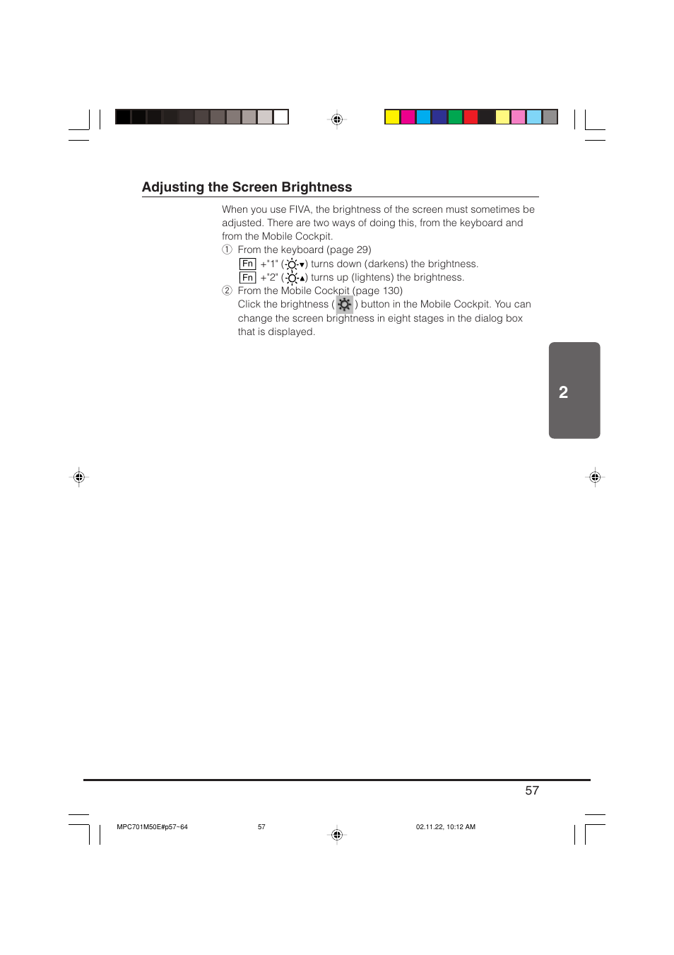 Adjusting the screen brightness | Casio MPC-701 User Manual | Page 59 / 160