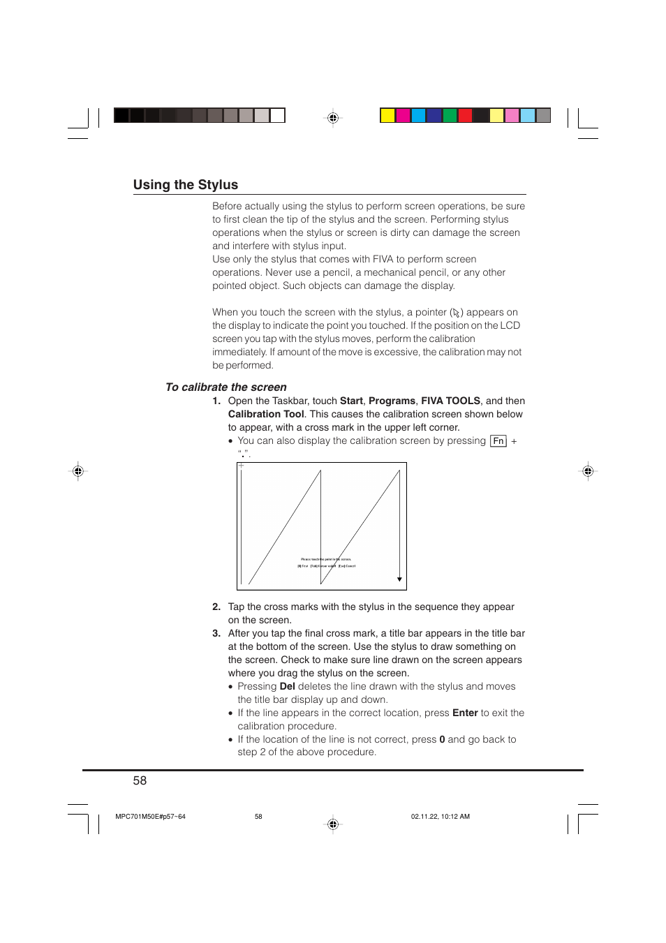 Using the stylus | Casio MPC-701 User Manual | Page 60 / 160