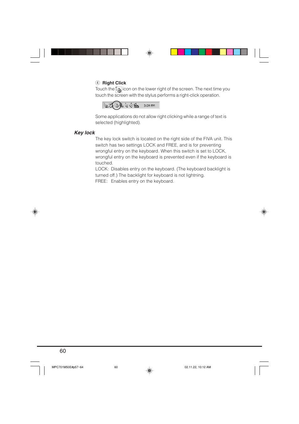 Key lock | Casio MPC-701 User Manual | Page 62 / 160