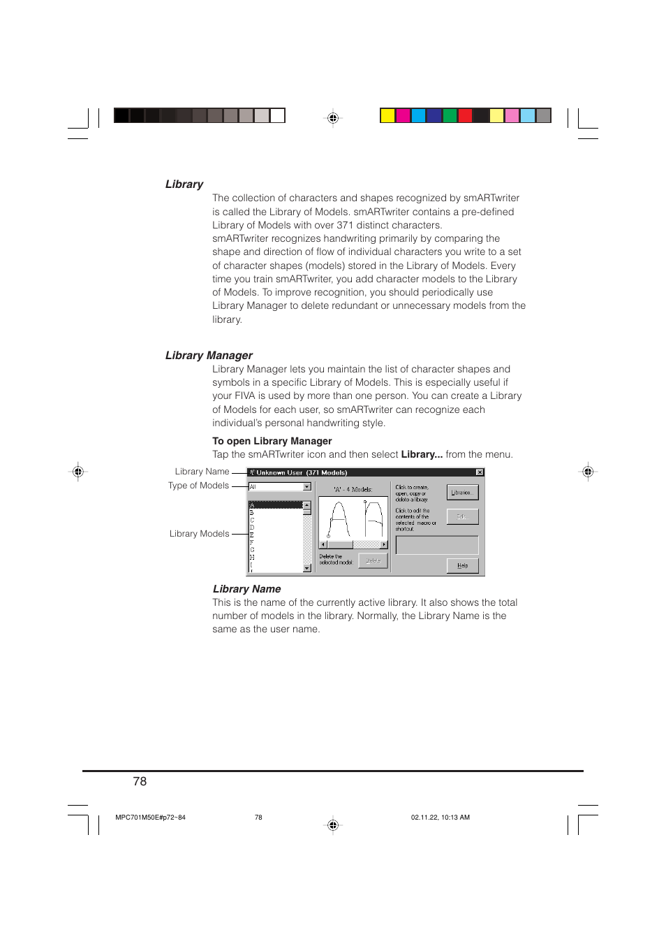 Library, Library manager | Casio MPC-701 User Manual | Page 80 / 160